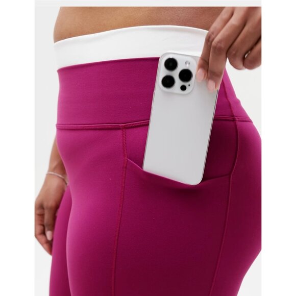 New Athleta M Salutation Stash High Rise Double Up Lift Legging Wildberry Medium - Picture 4 of 5